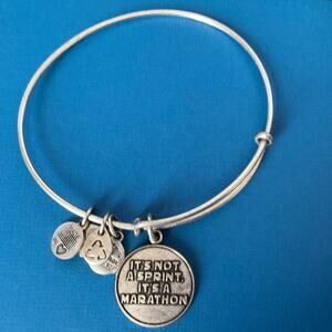 Alex & Ani "It's Not A Sprint It's A Marathon" Charm Bangle Bracelet